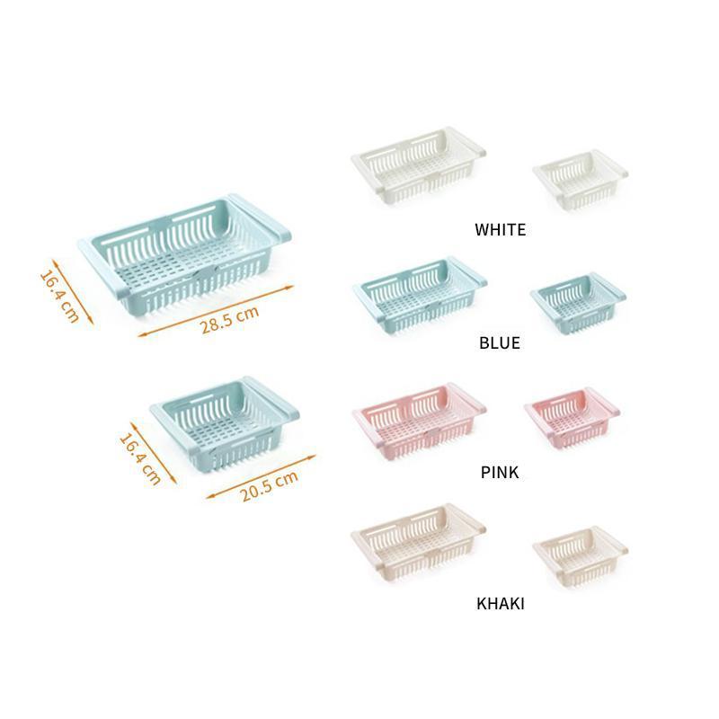 Space-saving plastic drawer rack for refrigerator, ideal home organization solution