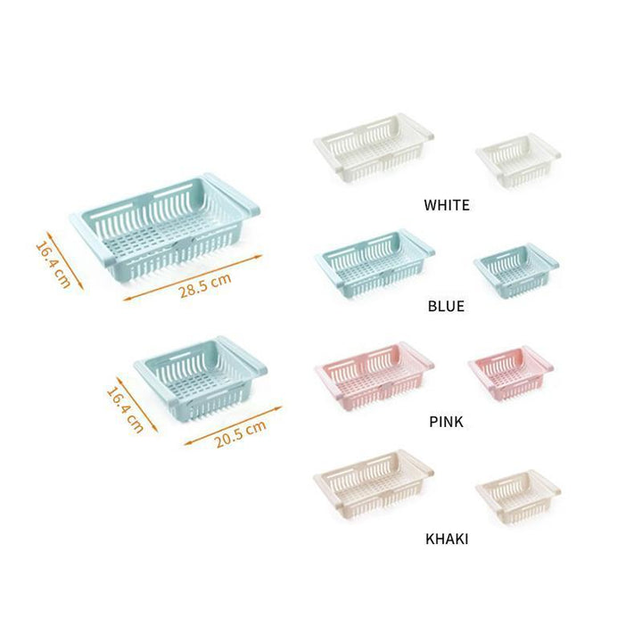 Space-saving plastic drawer rack for refrigerator, ideal home organization solution