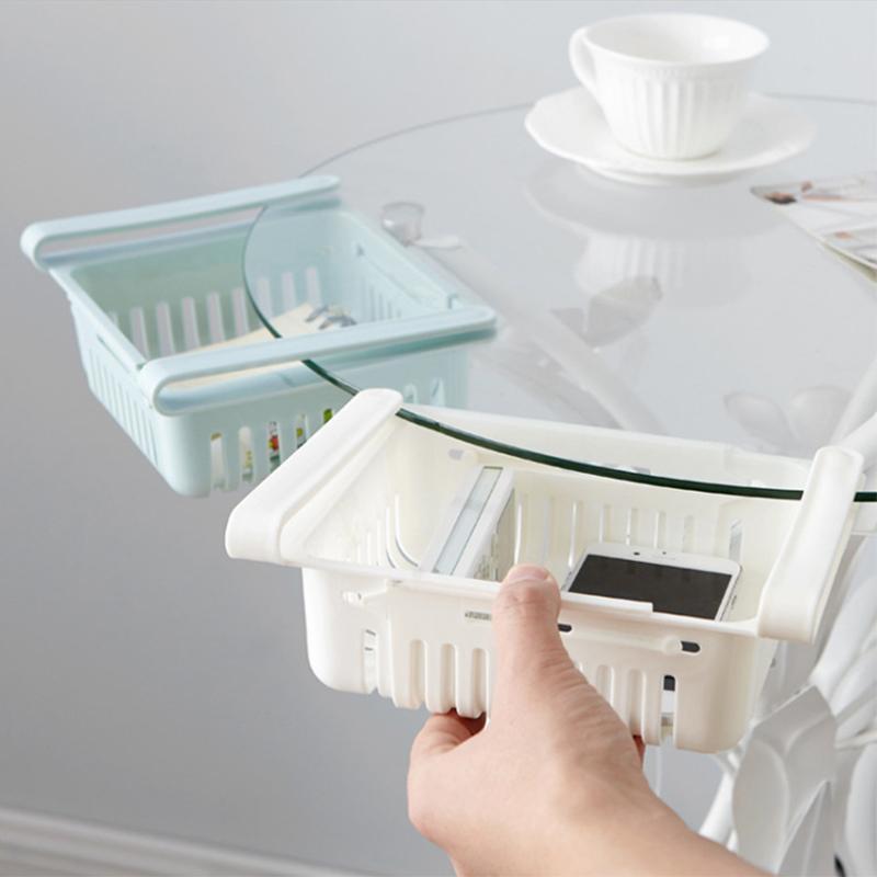 Home organization solution: extendable refrigerator storage rack for efficient kitchen space