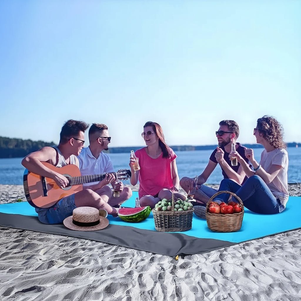 Unisex extra large outdoor beach blanket, ideal for family picnics, camping, and travel relaxation.