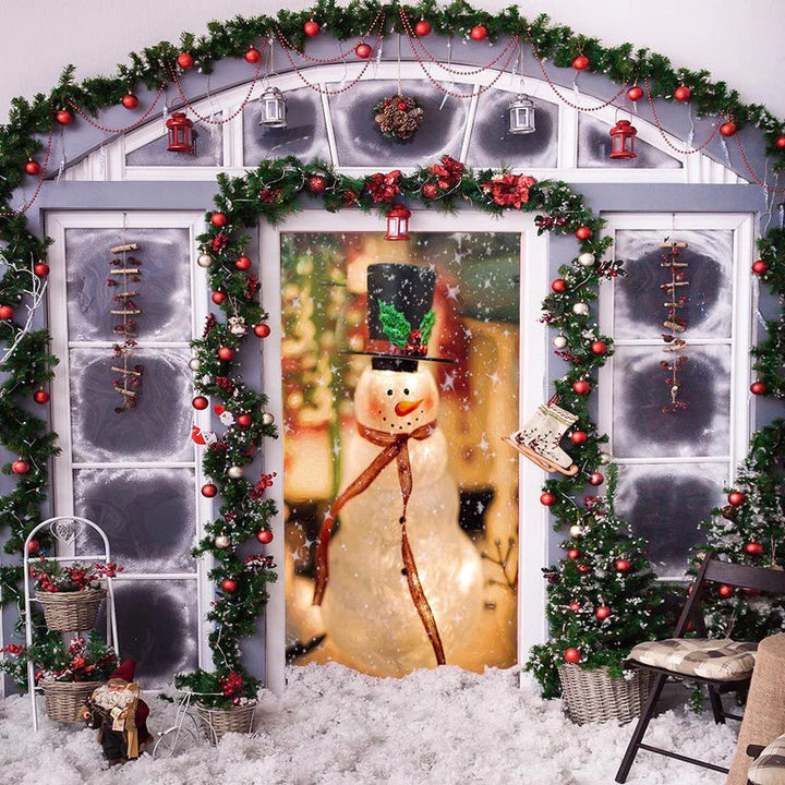 Christmas Holiday Door Cover with intricate snowflake design, ideal for winter decor