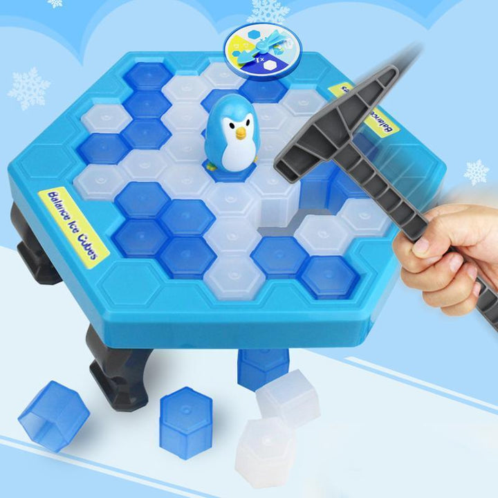 Kids playing the Penguin Ice Breaker Game, an interactive and educational preschool toy.