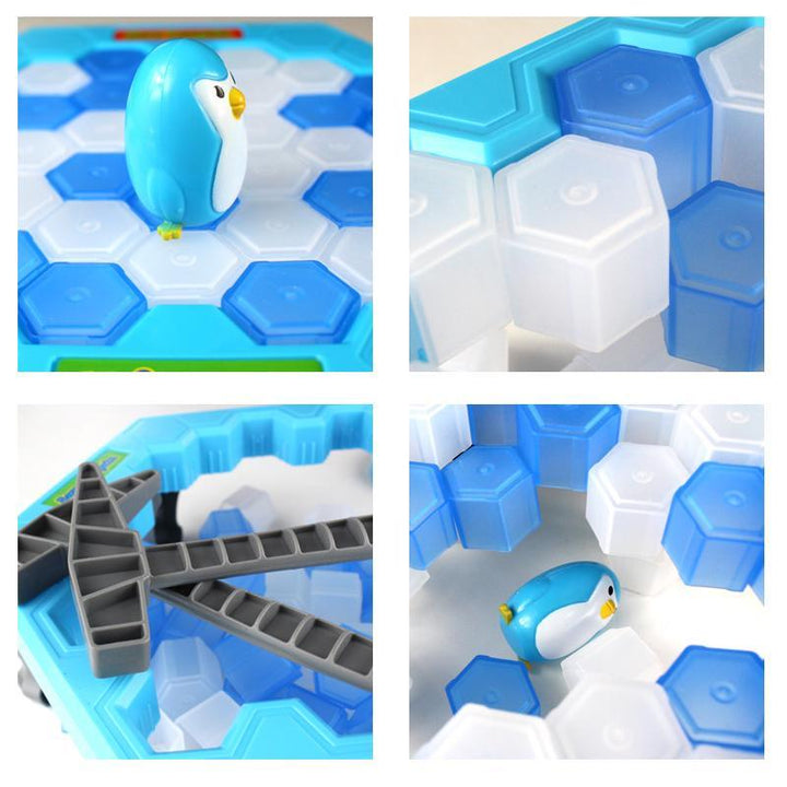 Educational toy Penguin Ice Breaker Game pieces, including mallets and ice blocks for interactive play.