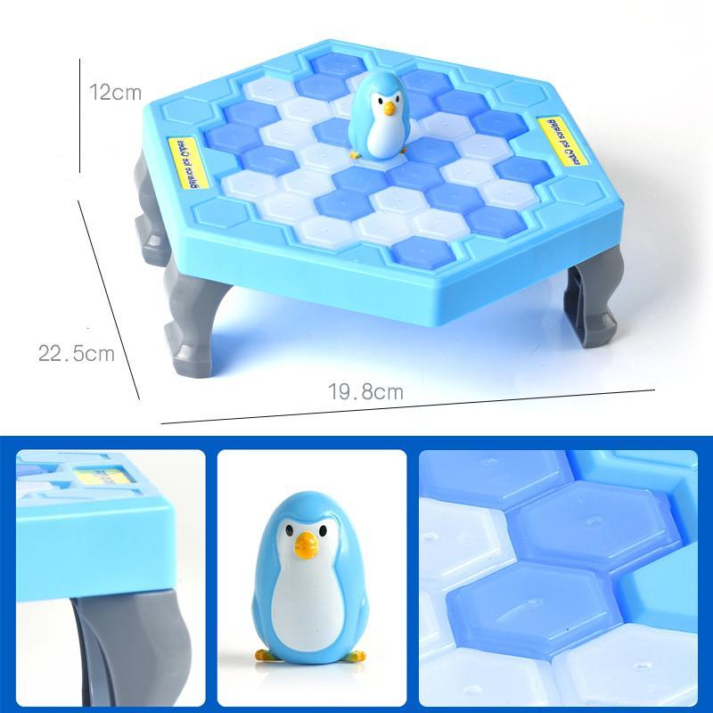 The complete Family Fun Penguin Ice Breaker Game with all accessories, an engaging preschool toy.