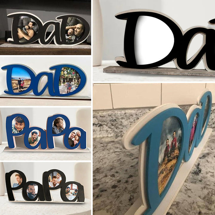 Unique Father's Day Picture Frame Gift, clear acrylic with custom photo, ideal for dad's home decor.