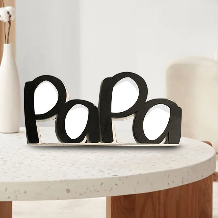 Modern Father's Day gift: an acrylic picture frame to display a favorite photo, ideal home decoration.
