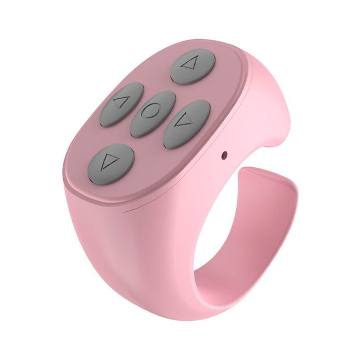 Fingertip Wireless Bluetooth Control Ring, showcasing its compact size and easy-to-use button