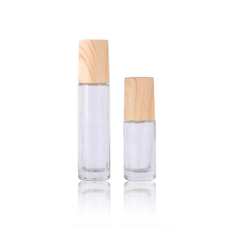 Aromatic blends on the go with these refillable essential oil roller bottles, featuring sturdy glass and steel