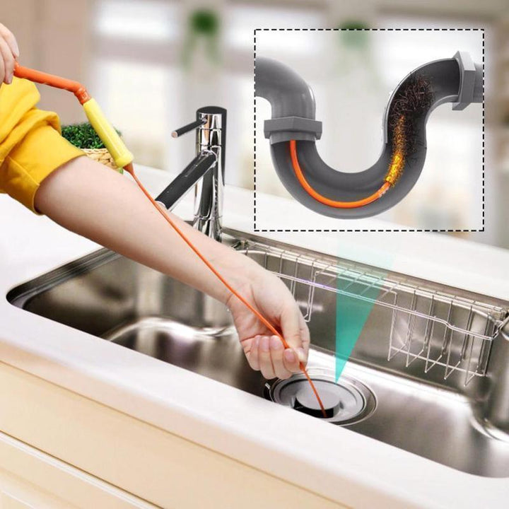 Flexible universal drain hair clog remover tool, 20 inches long, for bathroom and kitchen sinks