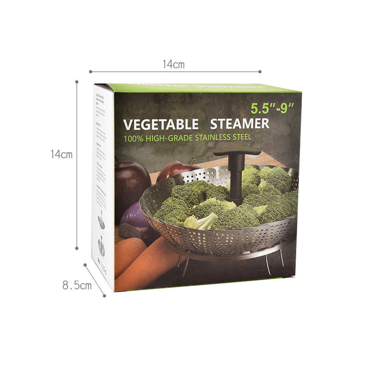 Collection of kitchen tools including the stainless steel folding steamer basket, essential cookware