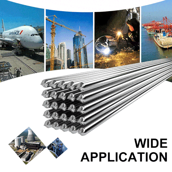 Hand holding a flux-cored aluminum welding rod, ready for multi-metal repair applications