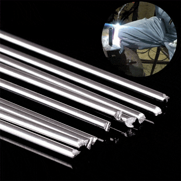 Flux-cored welding rods displayed with welding equipment, highlighting their use in metalwork