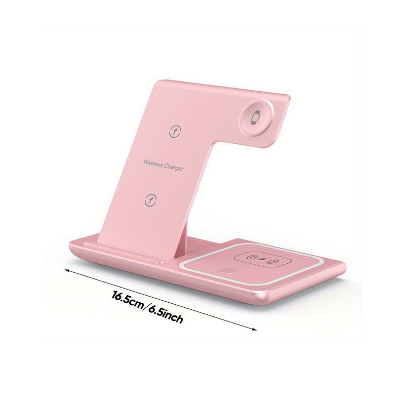 Close-up of the magnetic connection point on the foldable 3-in-1 wireless charging station