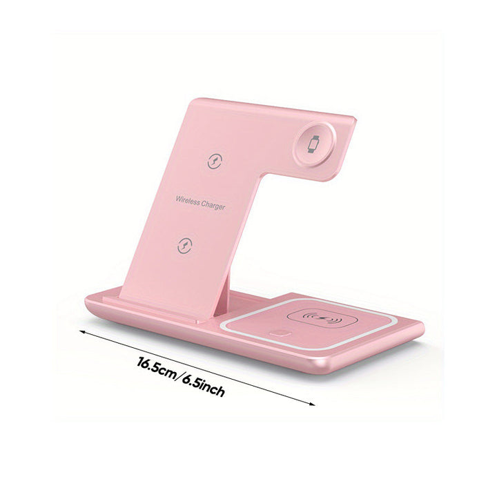 Close-up of the magnetic connection point on the foldable 3-in-1 wireless charging station