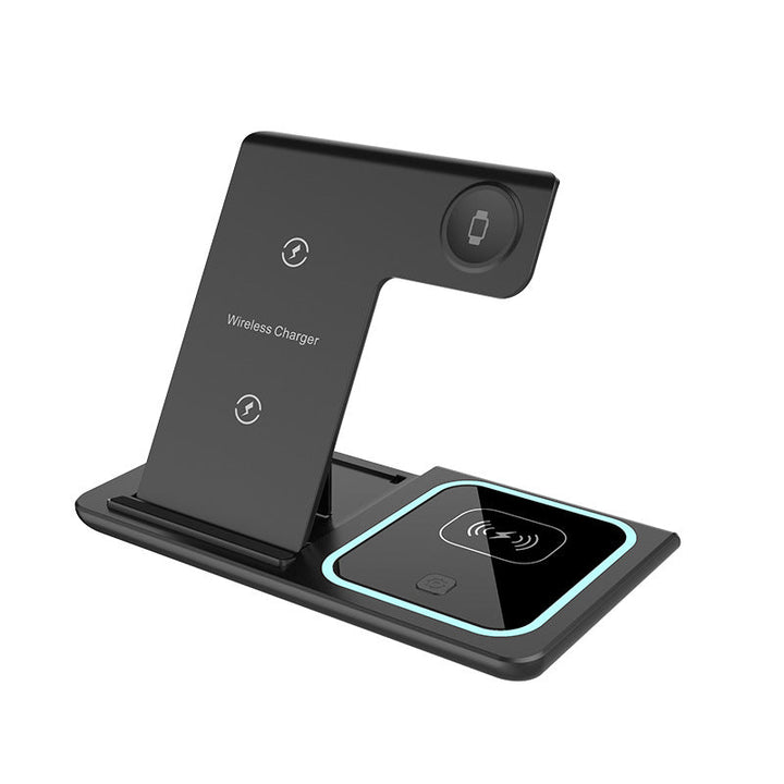 Ergonomic 3-in-1 wireless charging station, designed for convenience and clutter-free charging
