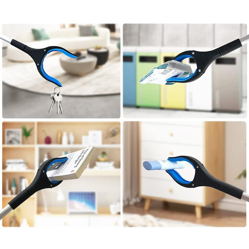 Black and yellow foldable grabber tool, essential for maintaining independence with daily tasks