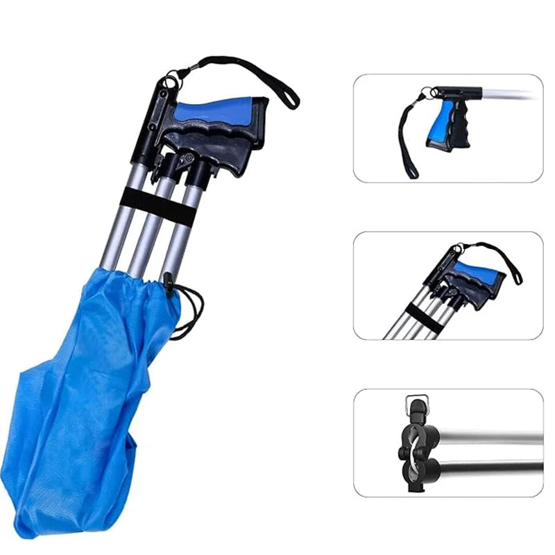 Portable grabber tool, foldable for easy storage, excellent for people with limited mobility