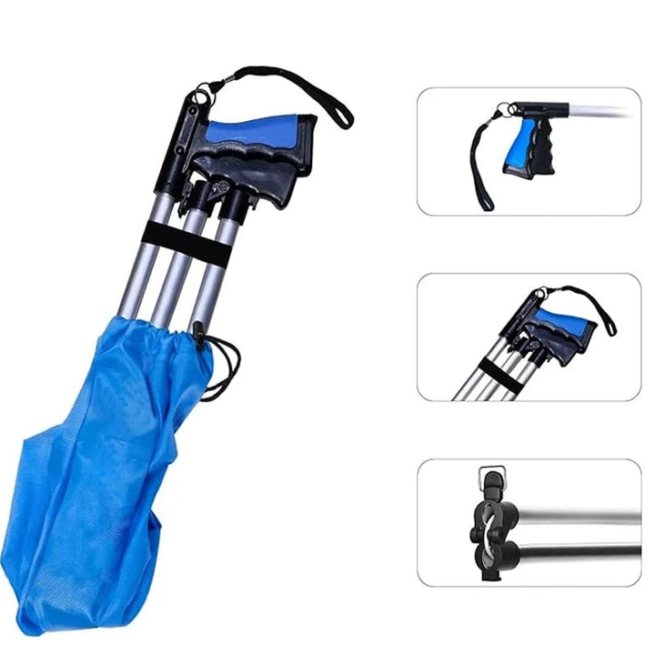 Portable grabber tool, foldable for easy storage, excellent for people with limited mobility