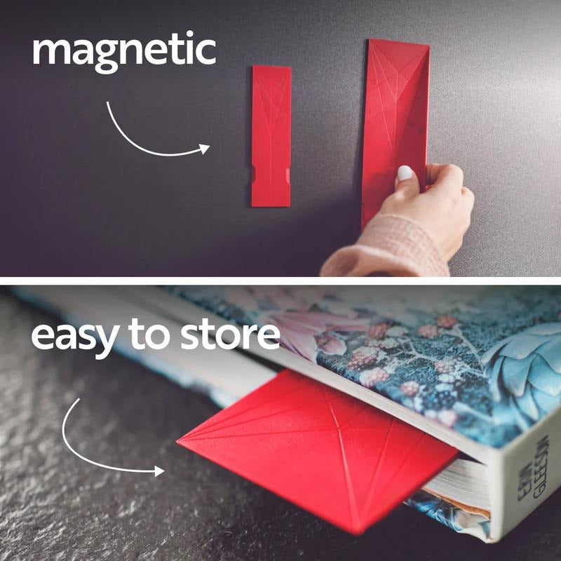 Innovative magnetic measuring spoons, space-saving design for organized kitchen drawers.