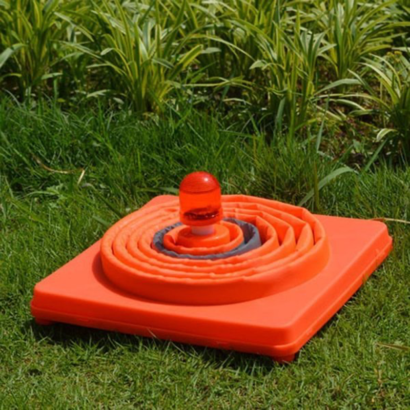 Portable LED safety cone, highly visible and reflective, ideal for roadside emergencies