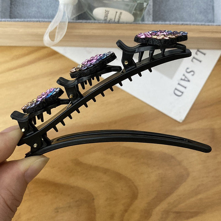 Rhinestone and crystal braided hair clips, perfect gift for women's hair fashion