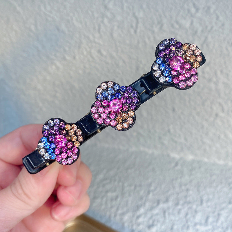 Rhinestone hair clips, a 4-piece set designed for women's stylish hair accessories