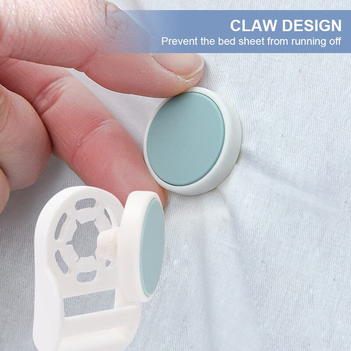 Universal bed sheet gripper clips (4-piece set) in a retail package