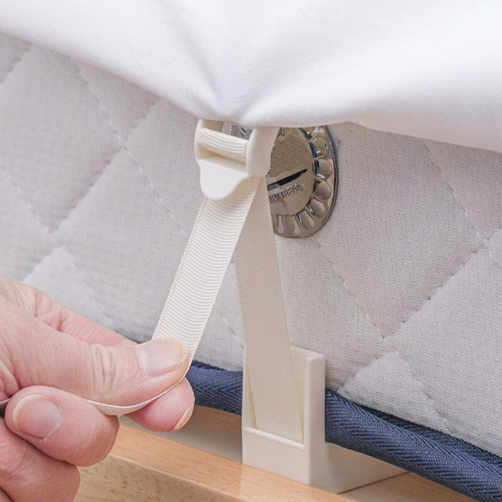 Bed sheet fasteners securing corners of a bed sheet  preventing slipping
