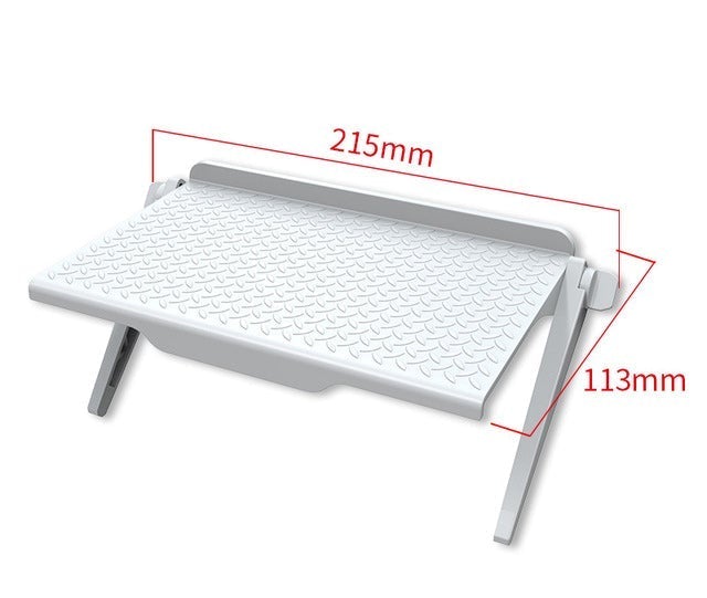 Detailed shot of the anti-slip surface on the Universal Monitor Top Shelf Organizer, ensuring items stay secure.