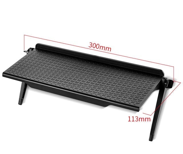 Folded Universal Monitor Top Shelf Organizer, compact and ready for storage, showcasing its space-saving design.