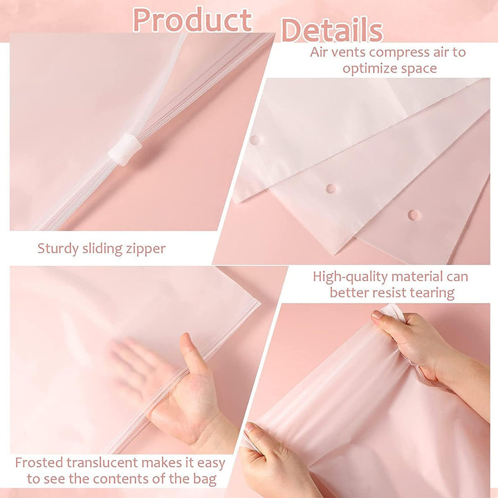 Frosted reusable storage bags, 20-pack. Great for organizing all your clothes & travel essentials.