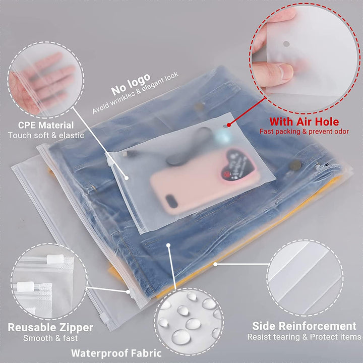 Waterproof packing bags, frosted, perfect for travel organization & home use.
