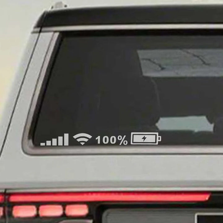 Reflective funny battery signal sticker to personalize any vehicle or laptop