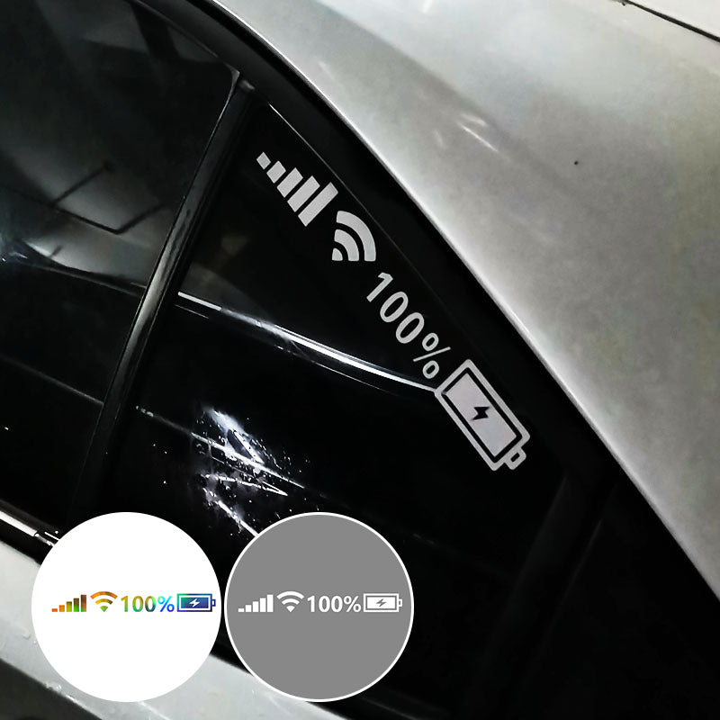 Weatherproof reflective funny battery signal vinyl decal for outdoor use