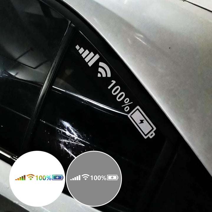 Weatherproof reflective funny battery signal vinyl decal for outdoor use