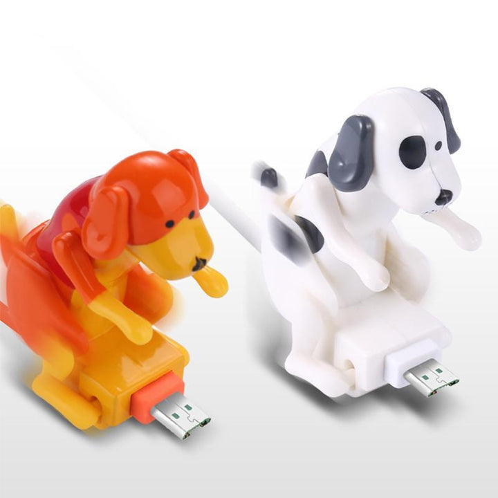 Funny dog fast charger cable, universal USB-C, Lightning, Micro-USB for smartphones, data transfer