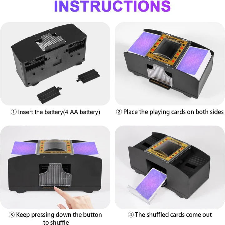 Fair play guaranteed with this electric automatic card shuffler, enhancing any playing card experience.