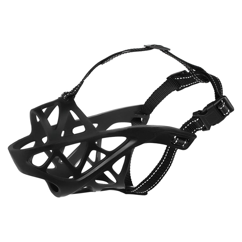 Gentle, adjustable dog muzzle; breathable comfort for stress-free control, training & pet safety.