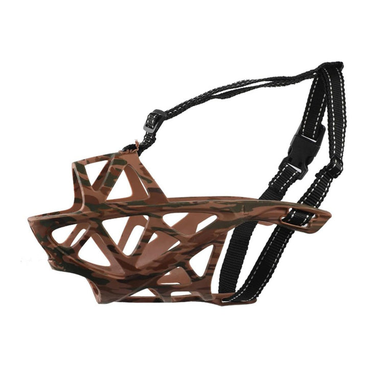 Adjustable dog muzzle for training, promotes calm, reduces barking & unwanted behaviors. Humane.