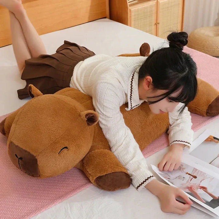 Unisex Giant Capybara Plush, a cute stuffed animal perfect for snuggles & comforting relief.