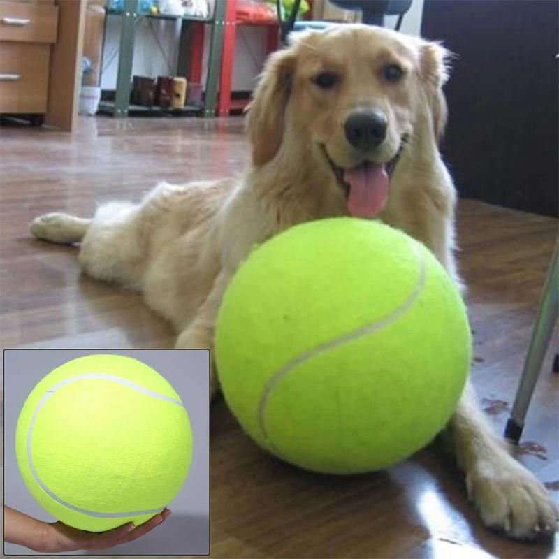 Giant pet tennis ball toy for dogs, perfect for interactive play and exercise.