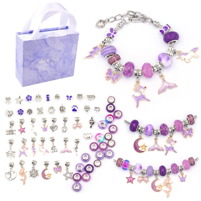 Packaging of the Girls' DIY Charm Bracelet Making Kit, highlighting age-appropriate fun.