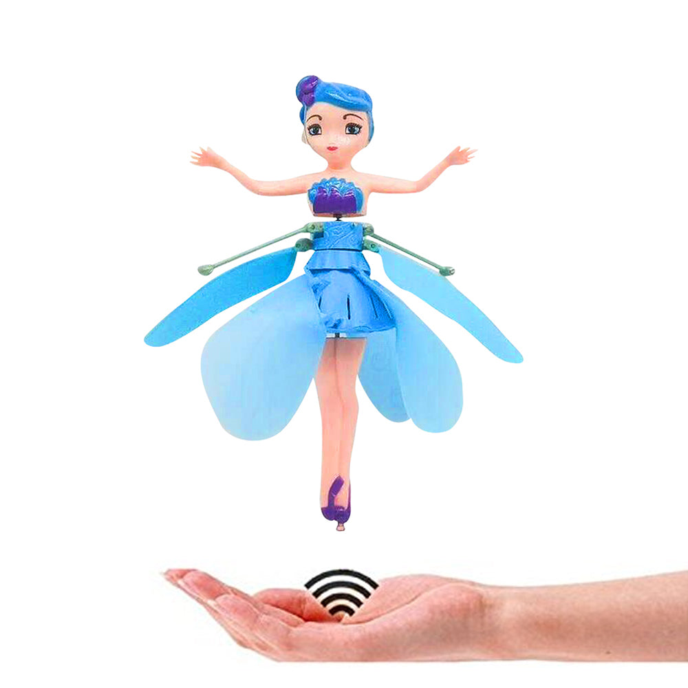 Two girls mesmerized by the Flying Fairy Doll in action, a magical and engaging kids toy