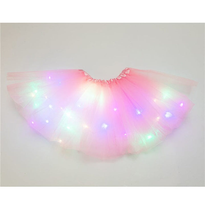 Girls' tutu skirt, soft mesh fabric with embedded LED lights, comfortable and dazzling