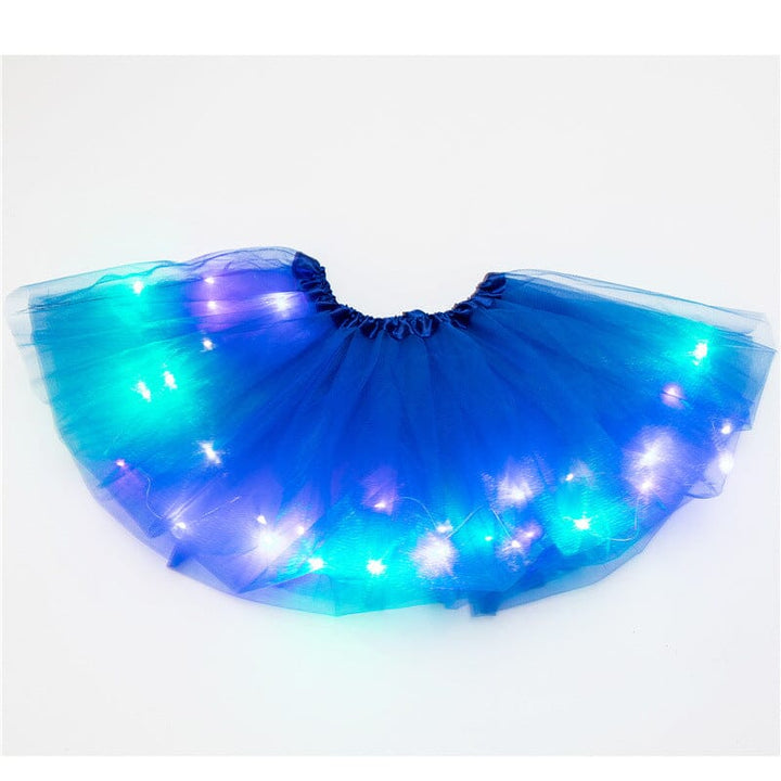 Black LED tutu skirt, stylish and glowing, versatile for costume, party, or dance outfit