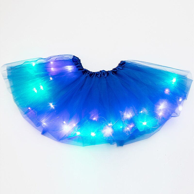 Dance performance in a vibrant LED tutu skirt for women, fluid movement with glowing lights