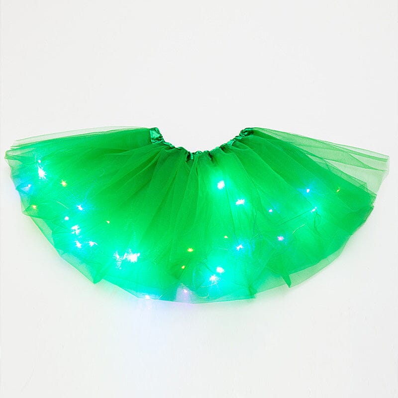 Girls' party tutu skirt with integrated LED lights, making every step sparkle, fun outfit