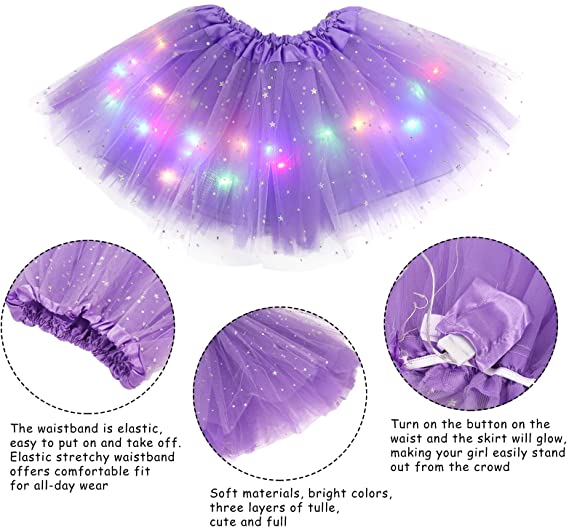Blue luminous womens' skirt, LED lights embedded, ideal for dance performances or events