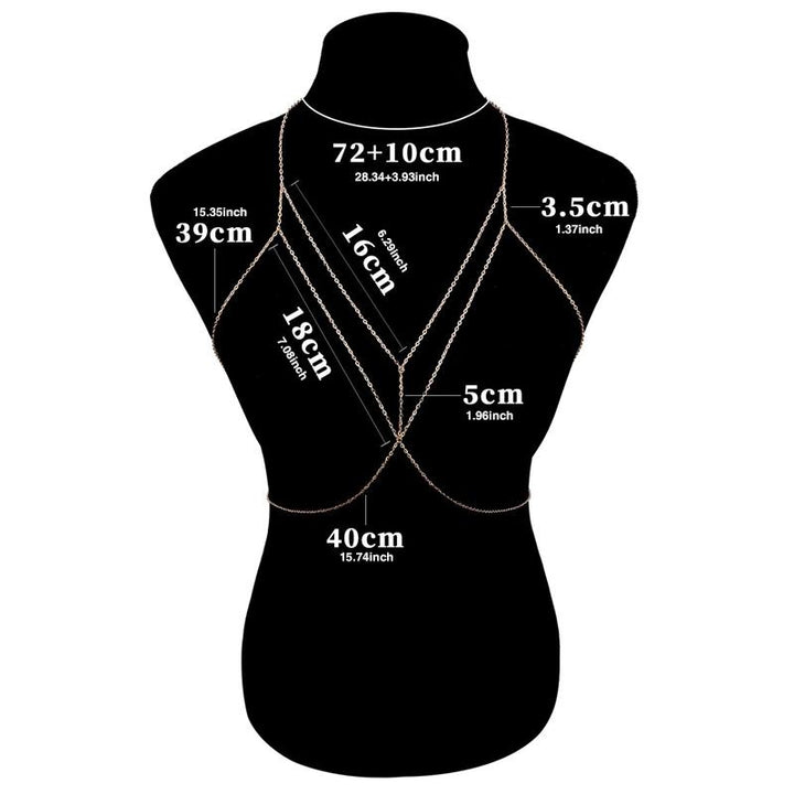 Versatile silver layered body chain, perfect for gifting & fashion