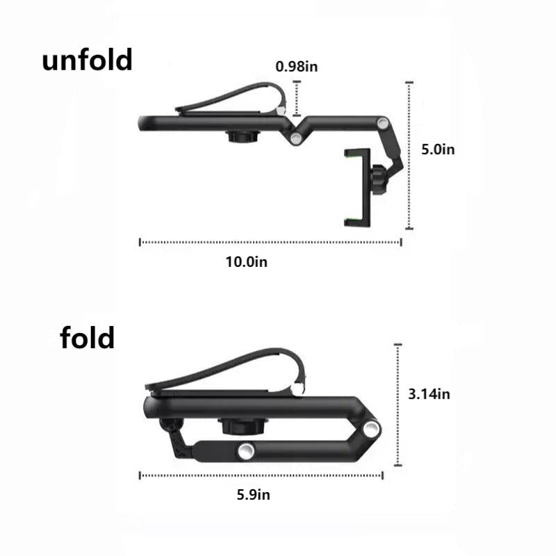 Gray and green car mount, sun visor phone holder, showcasing its compact design.